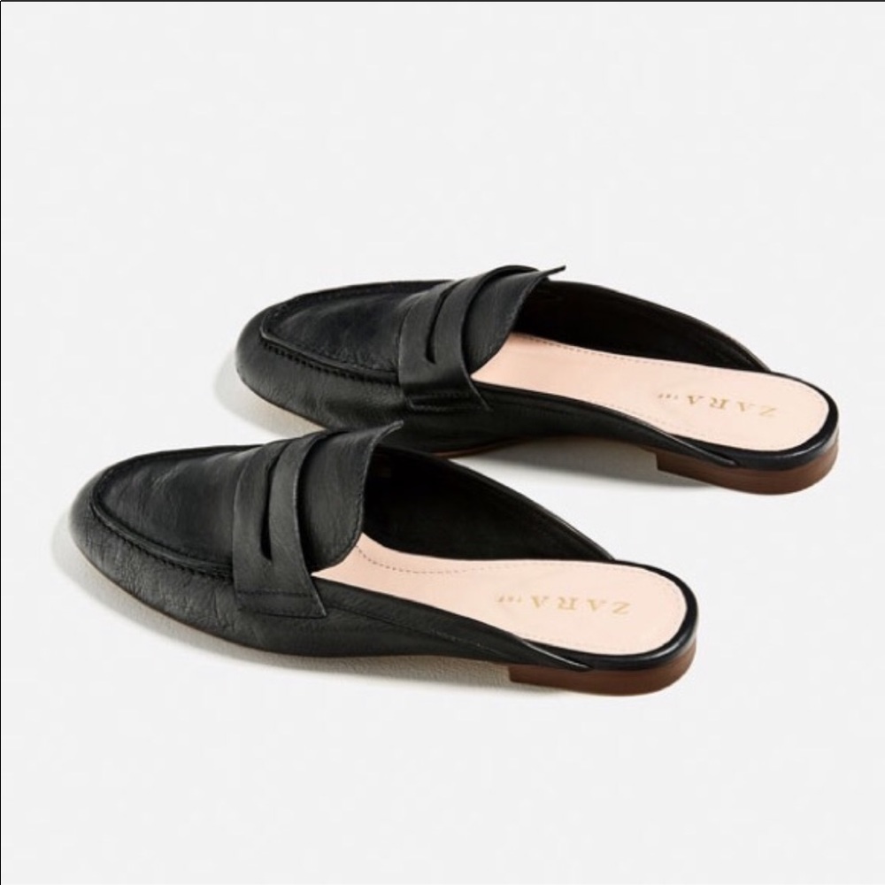 Zara TRF loafer mules - black sz 8 or 38
